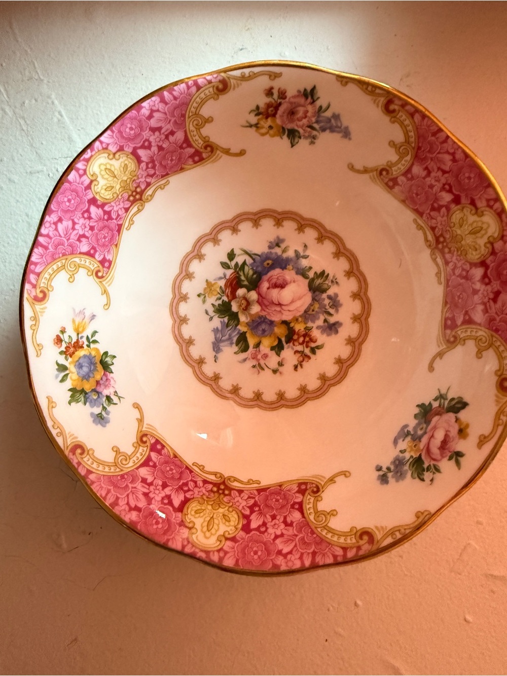 Vtg Royal Albert Lady Carlyle 6 1/4” Coupe Cereal Soup Bowl Bone China England